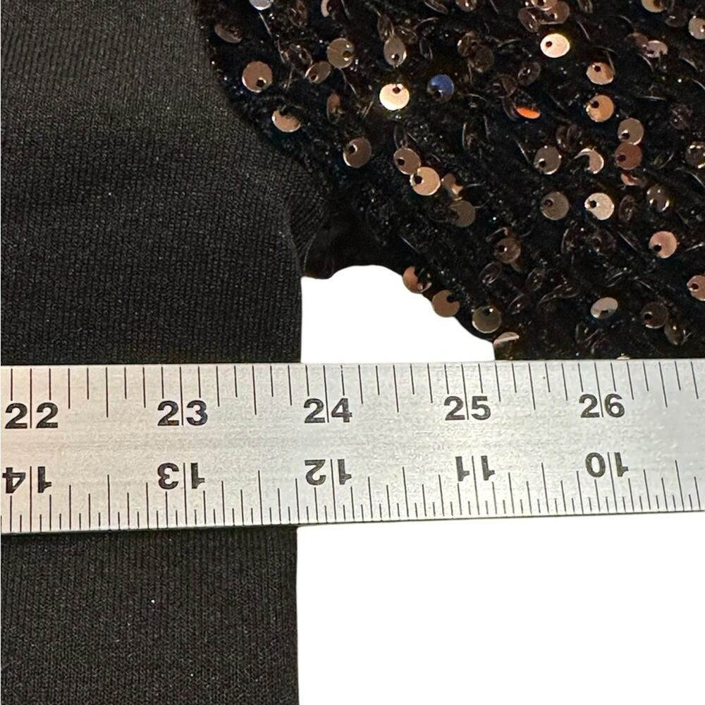 Black Sweatshirt with Velvet & Sequin Sleeve Women's Size Large - Picture 4 of 6